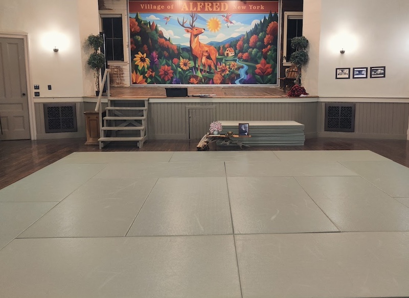 A photo of the trainig space in the village hall.